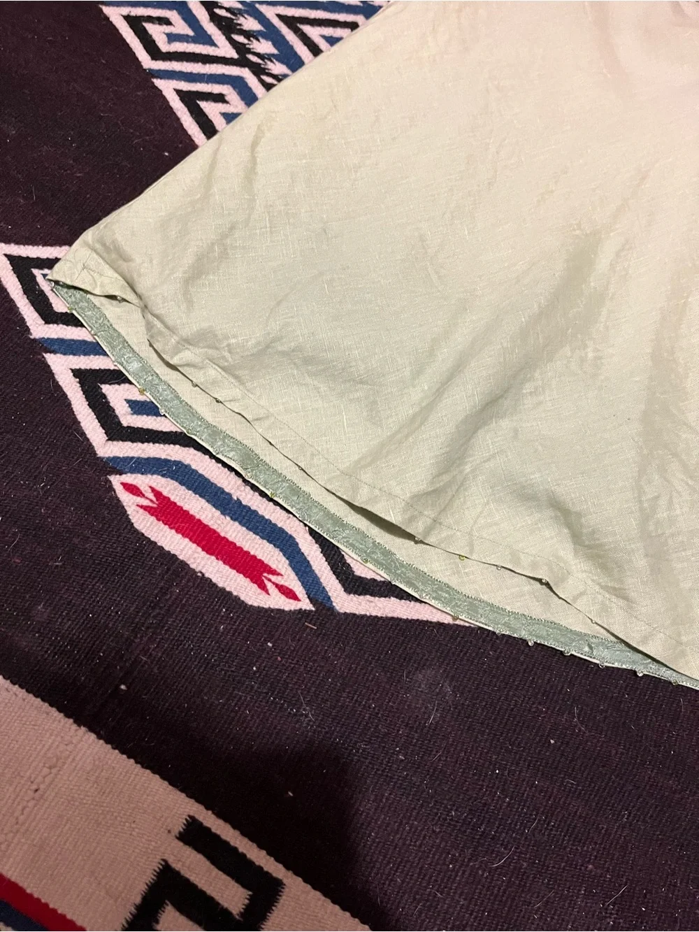 Vtg Y2K GAP Linen Cotton Skirt Yellow Green Ombre Beads 2 fairy preppy - Picture 10 of 10